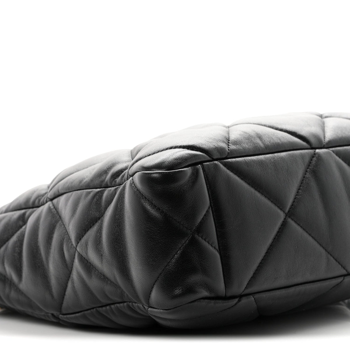 Lambskin Quilted Chanel 19 Shopping Bag Black