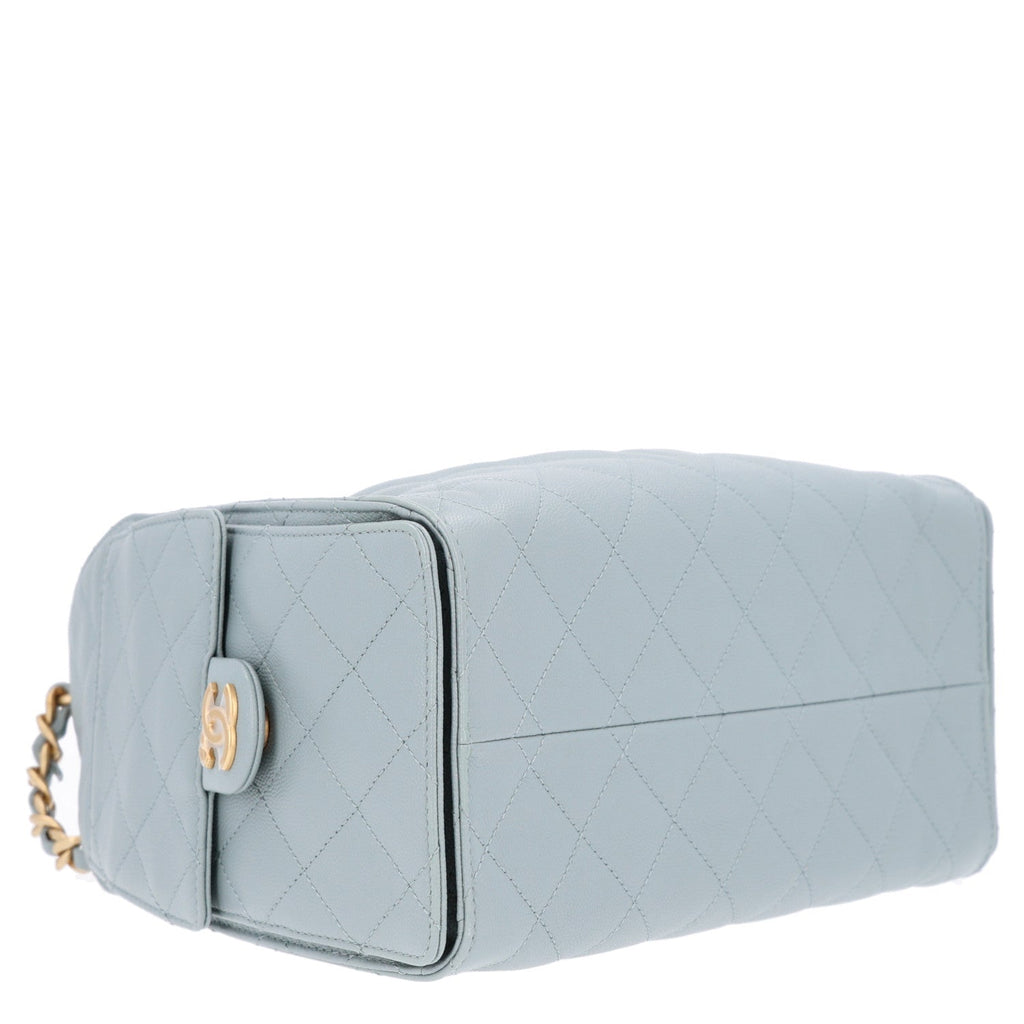 Caviar Quilted Small Chanel 25 Handbag Light Green
