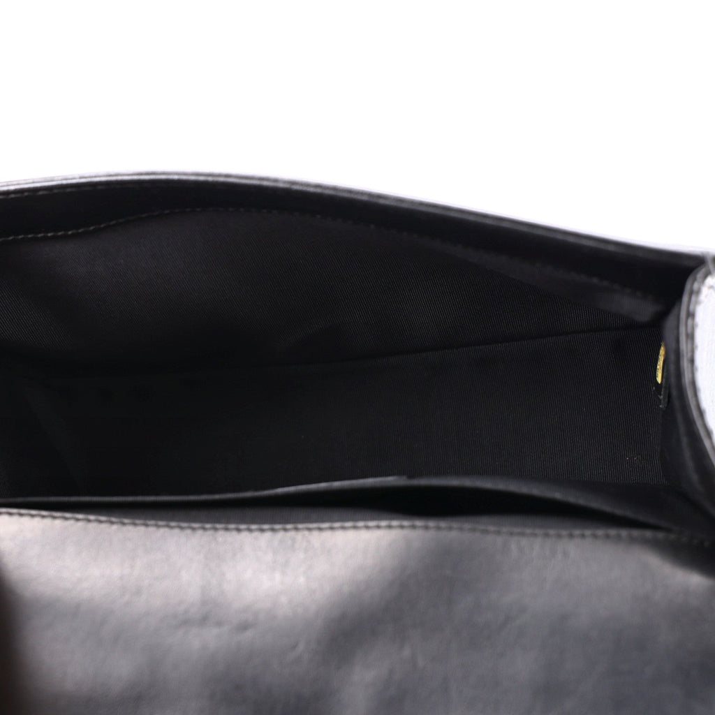 Lambskin Perforated Medium Boy Flap Black