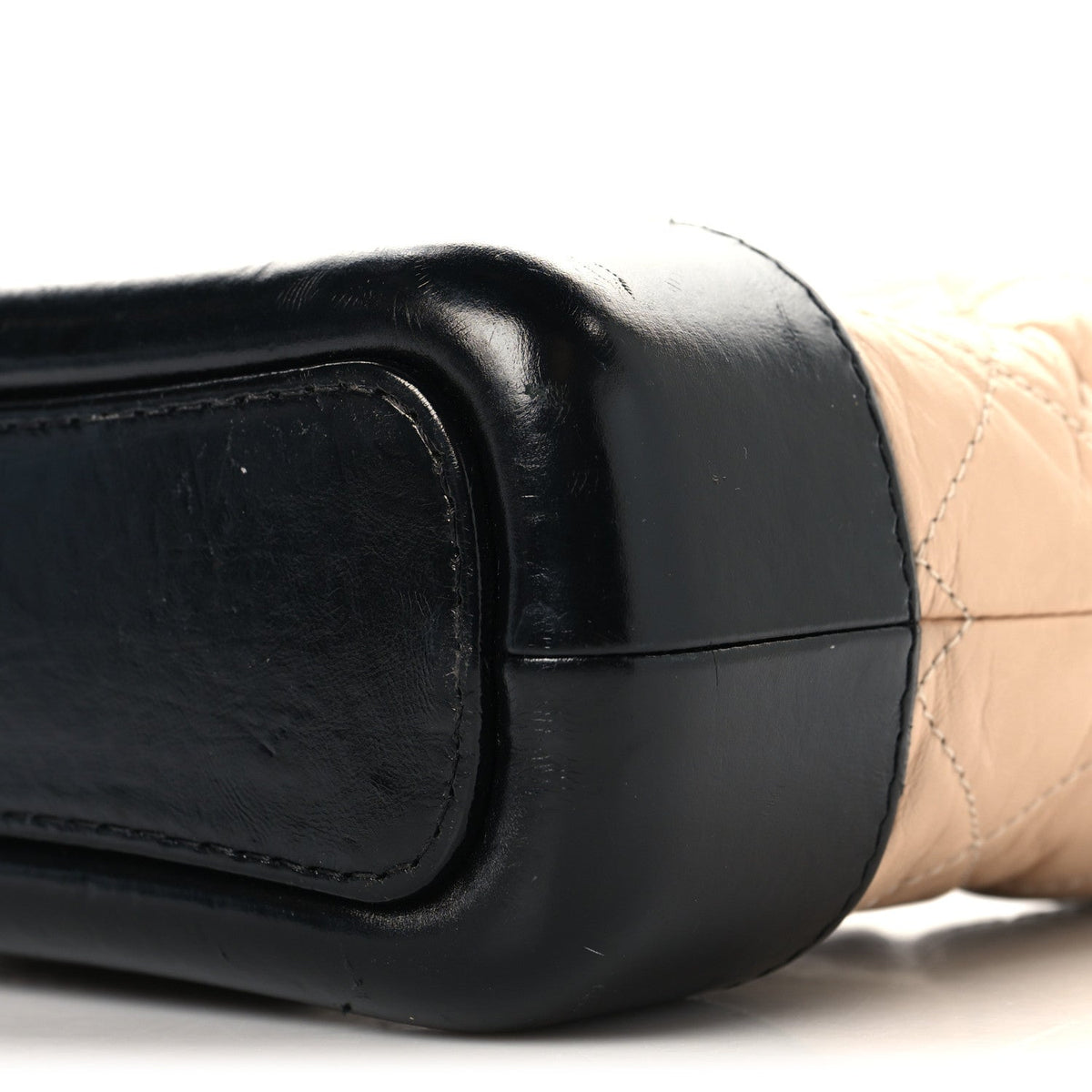 Aged Calfskin Quilted Small Gabrielle Hobo Beige Black