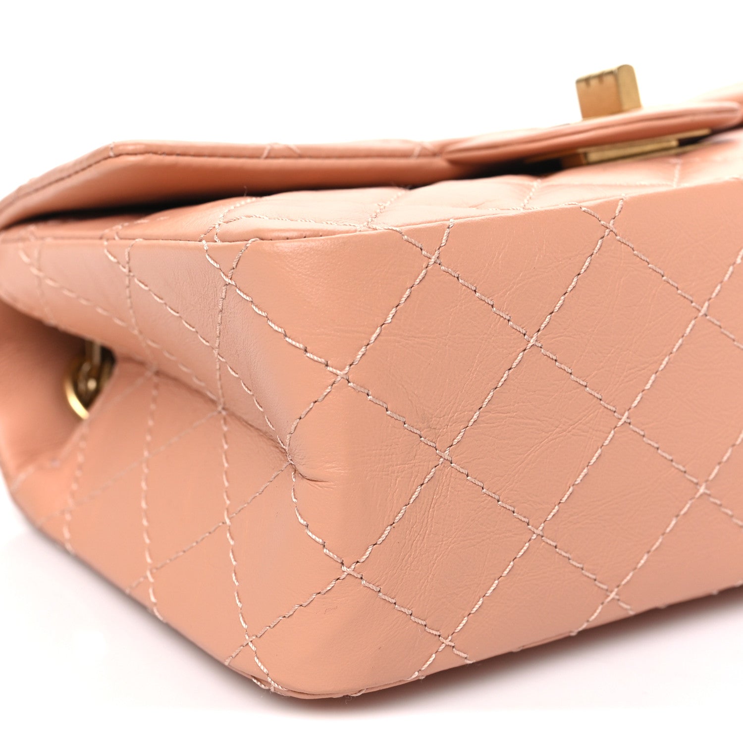 Aged Calfskin Quilted 2.55 Reissue Mini Flap Beige