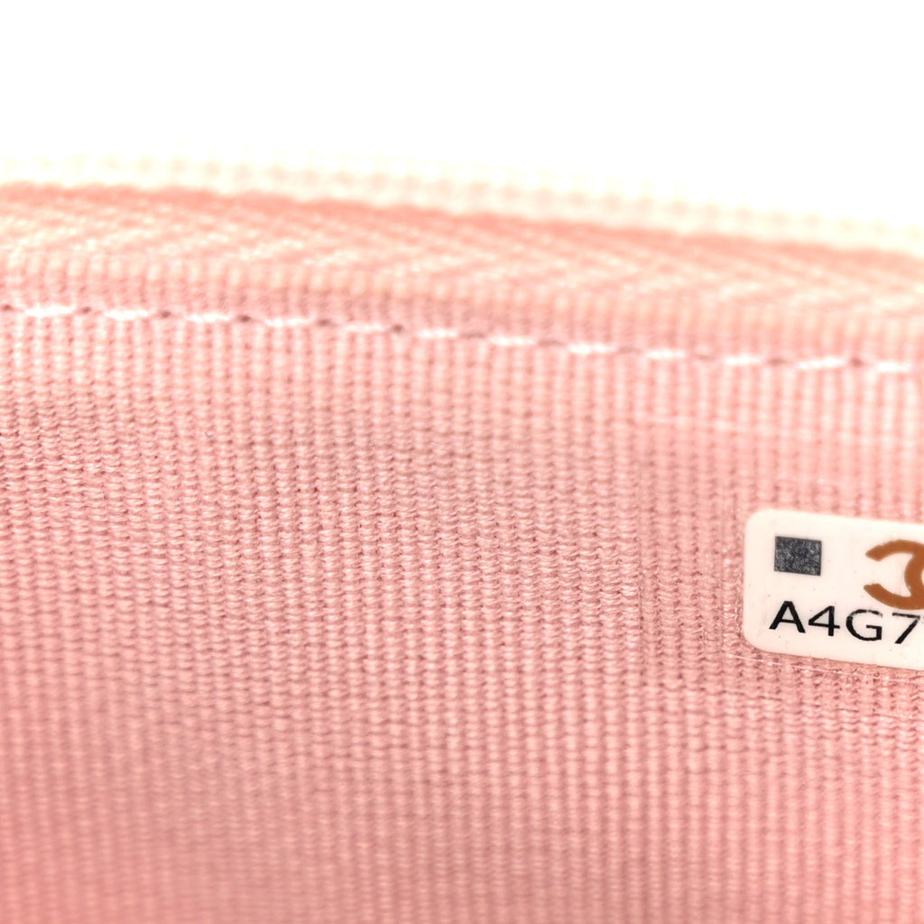 Lambskin Quilted CC Pearl Enamel Clutch on Chain WOC Light Pink