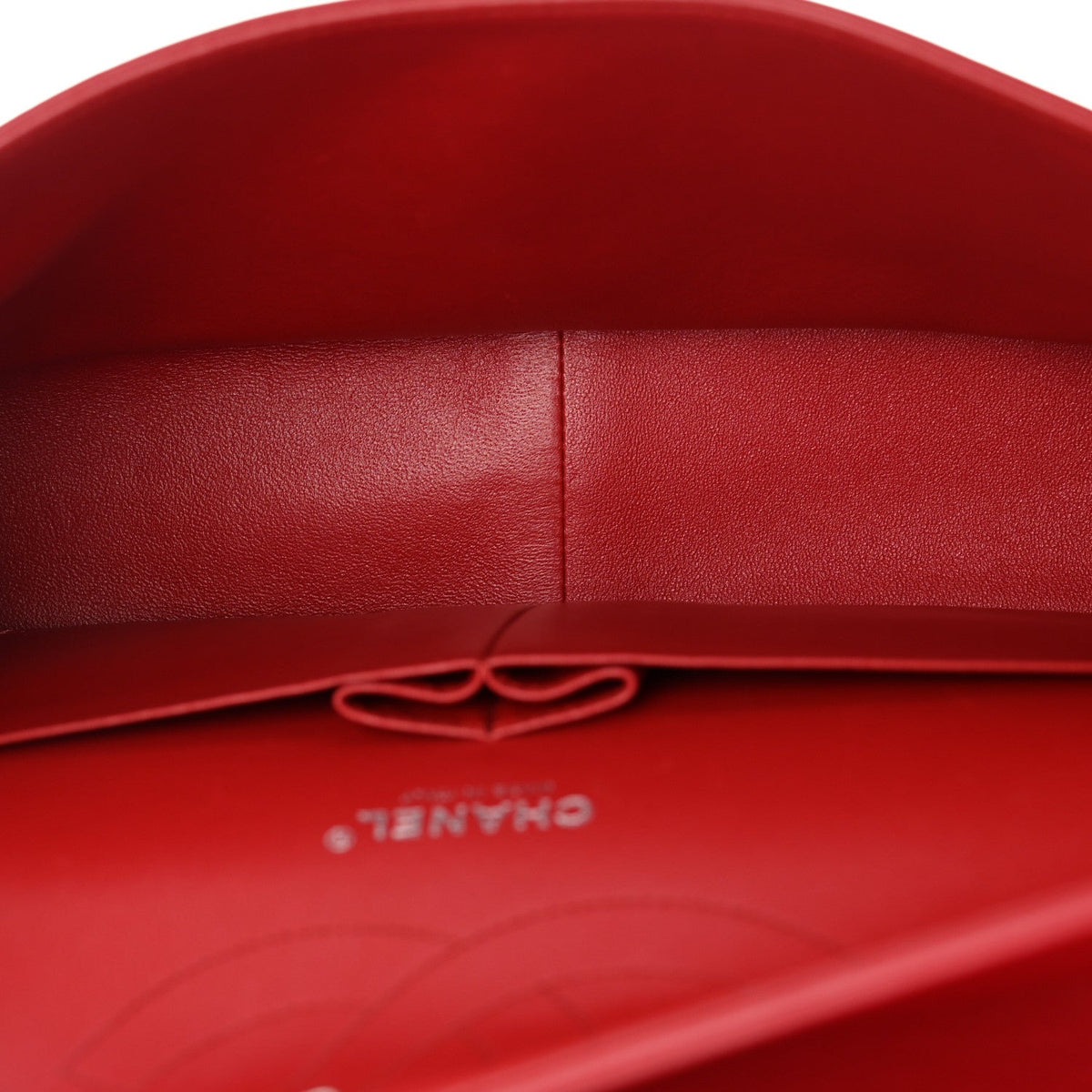 Lambskin Quilted Jumbo Double Flap Red