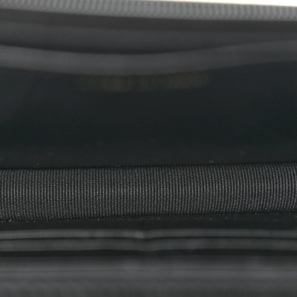 Lambskin Quilted Logo WOC Wallet On Chain Black