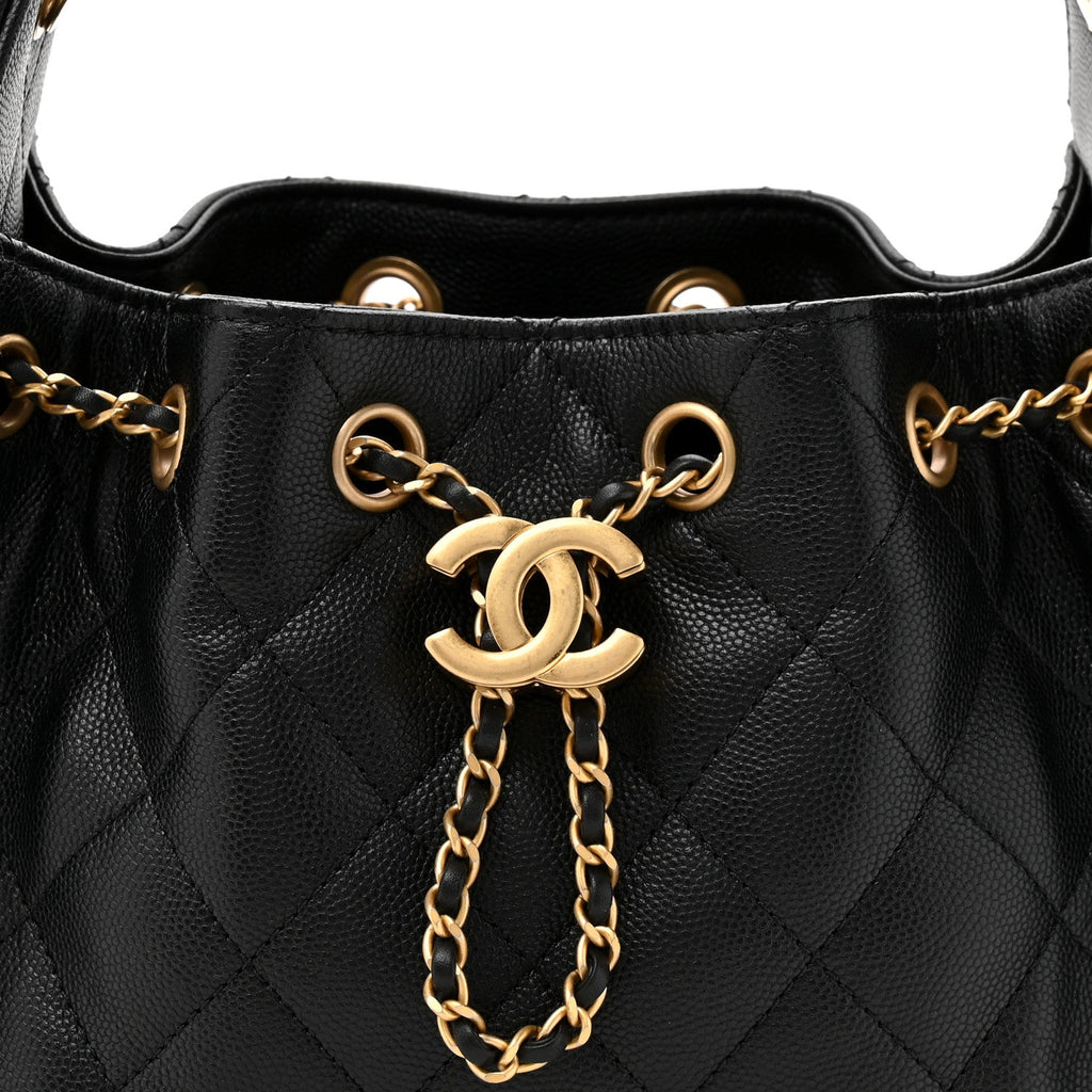 Caviar Quilted Mini Chanel 25 Handbag Black