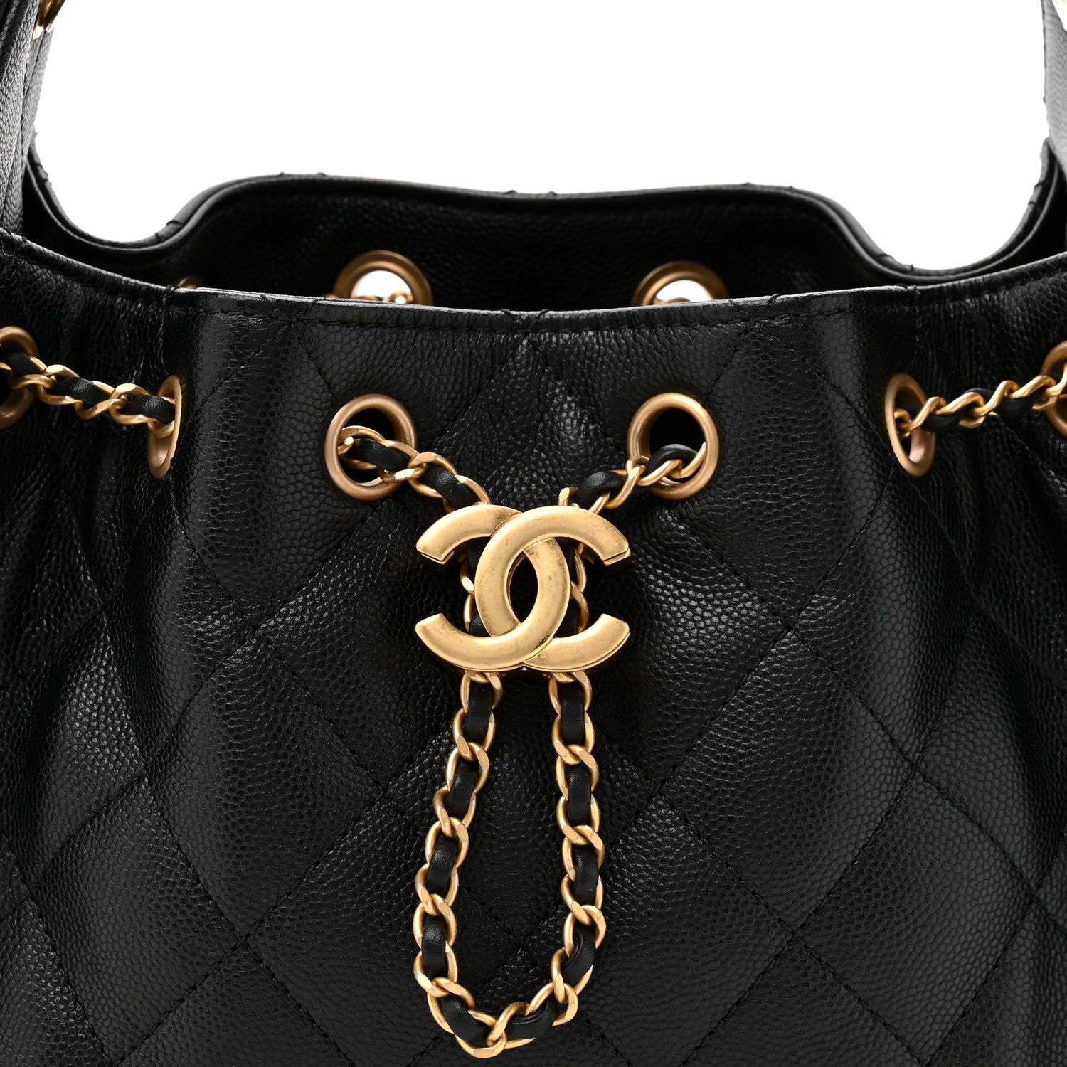 Caviar Quilted Mini Chanel 25 Handbag Black