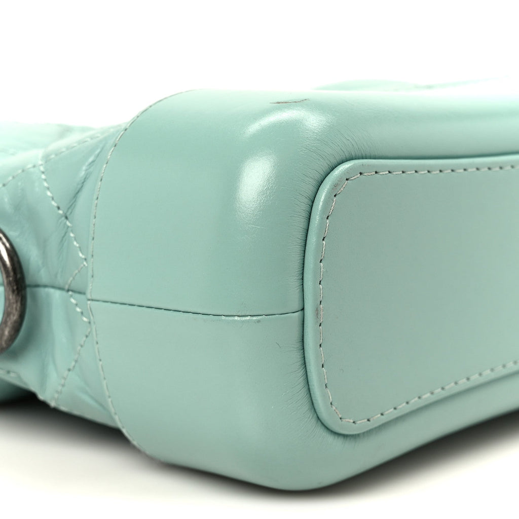 Aged Calfskin Quilted Small Gabrielle Hobo Green