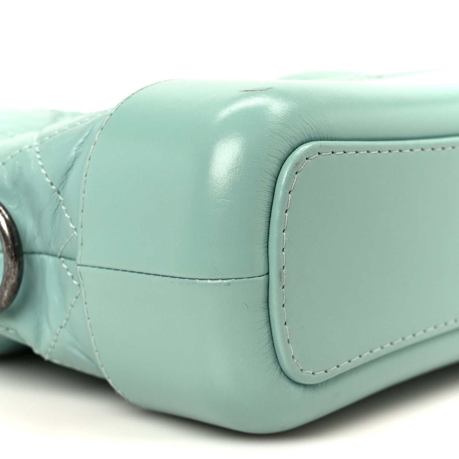 Aged Calfskin Quilted Small Gabrielle Hobo Green