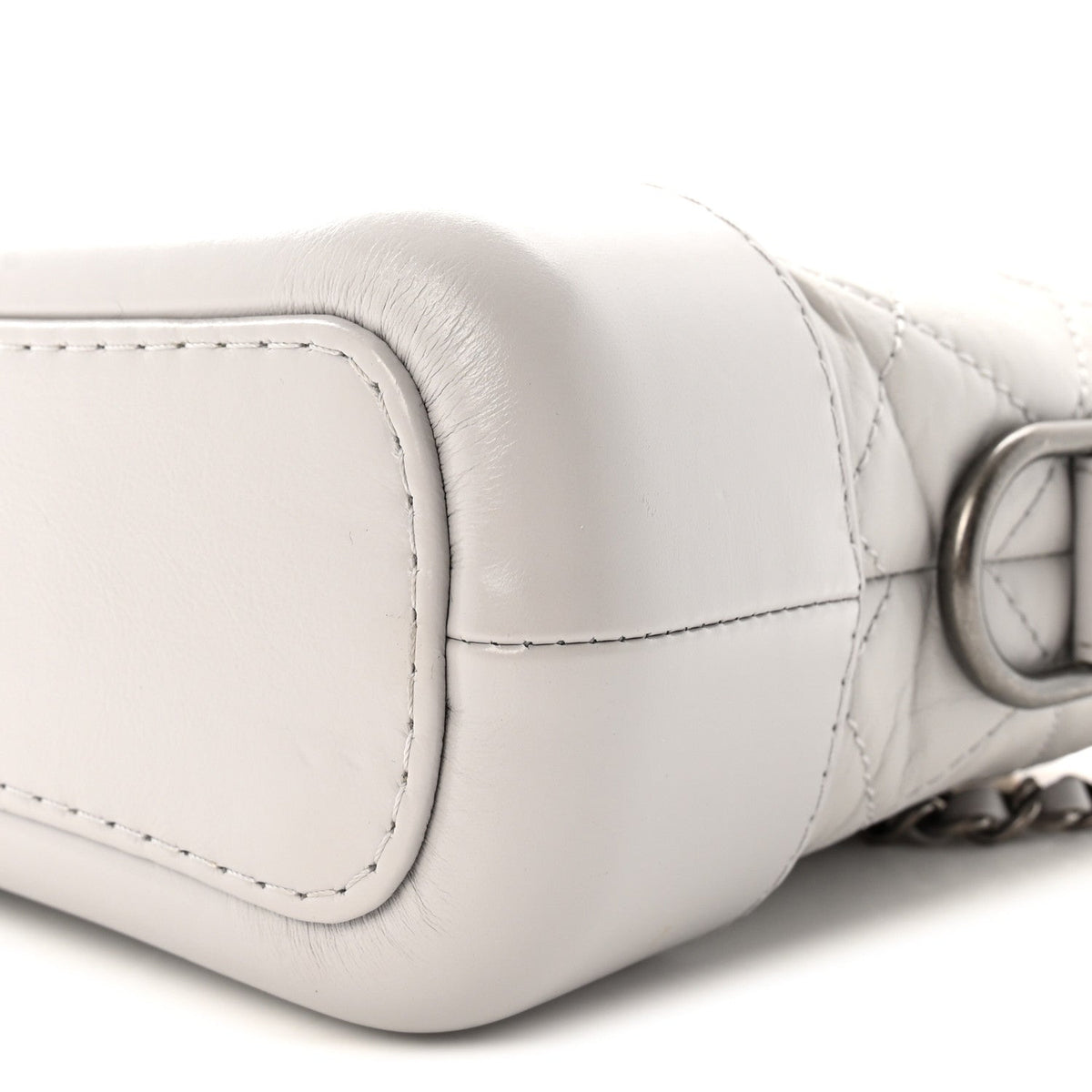 Aged Calfskin Quilted Small Gabrielle Hobo Grey