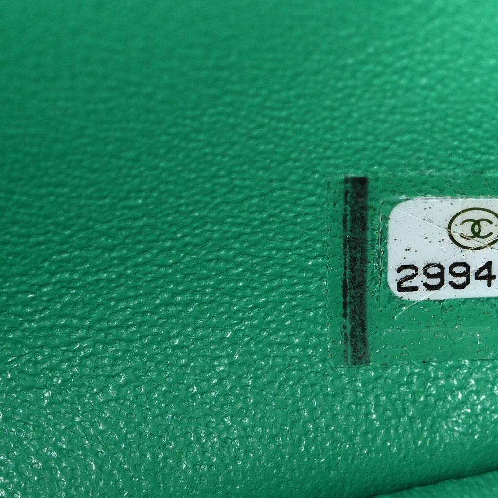 Lambskin Quilted Mini Square Flap Green