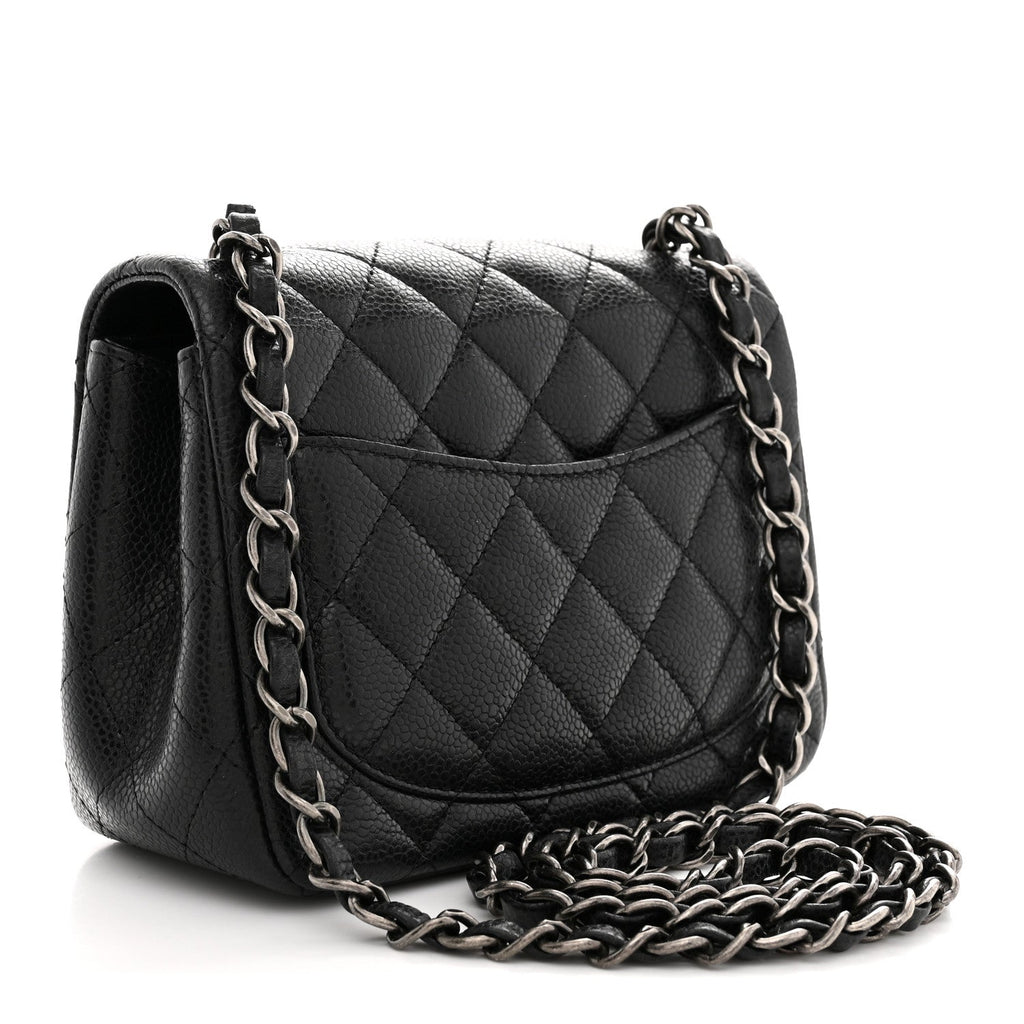 Caviar Quilted Mini Square Flap Black
