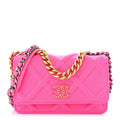 Jersey Quilted Chanel 19 Wallet On Chain WOC Pink