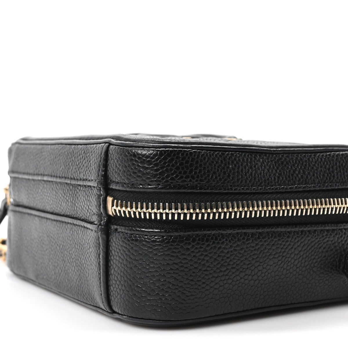 Caviar Quilted Small CC Filigree Vanity Case Black