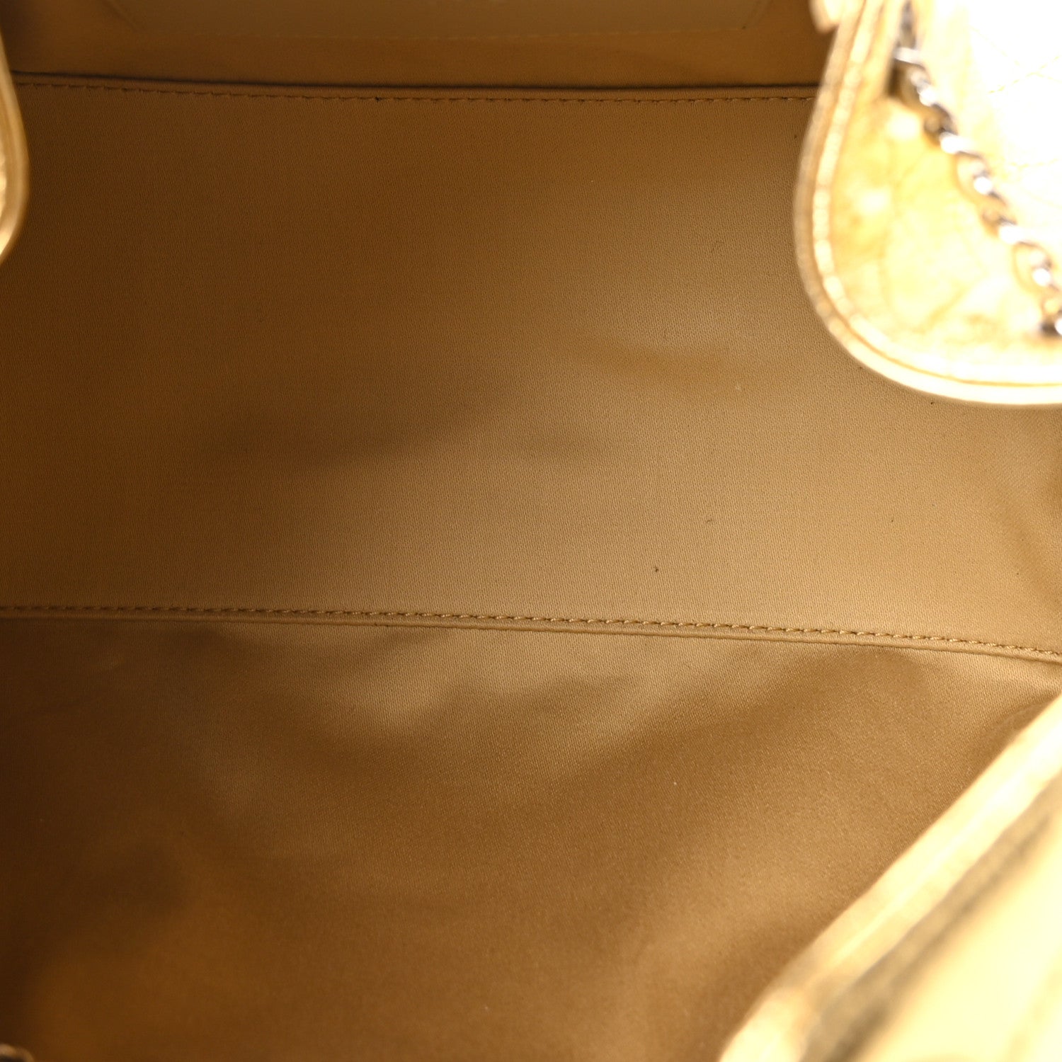 Metallic Aged Calfskin Quilted Small Chanel 25 Handbag Gold