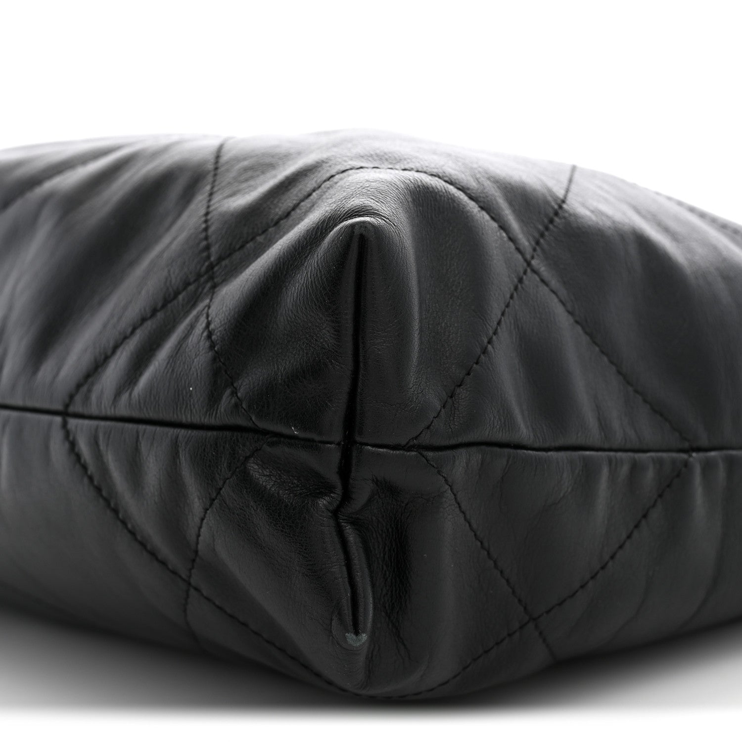 Shiny Calfskin Quilted Small Chanel 22 Black