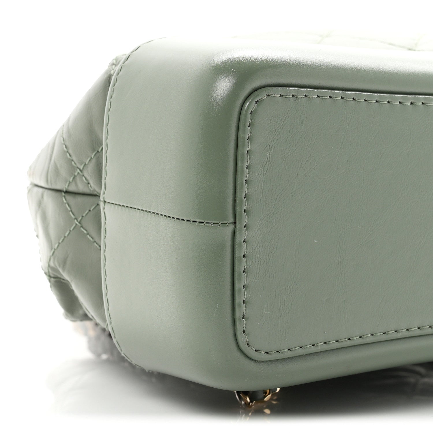 Aged Calfskin Quilted Small Gabrielle Backpack Green