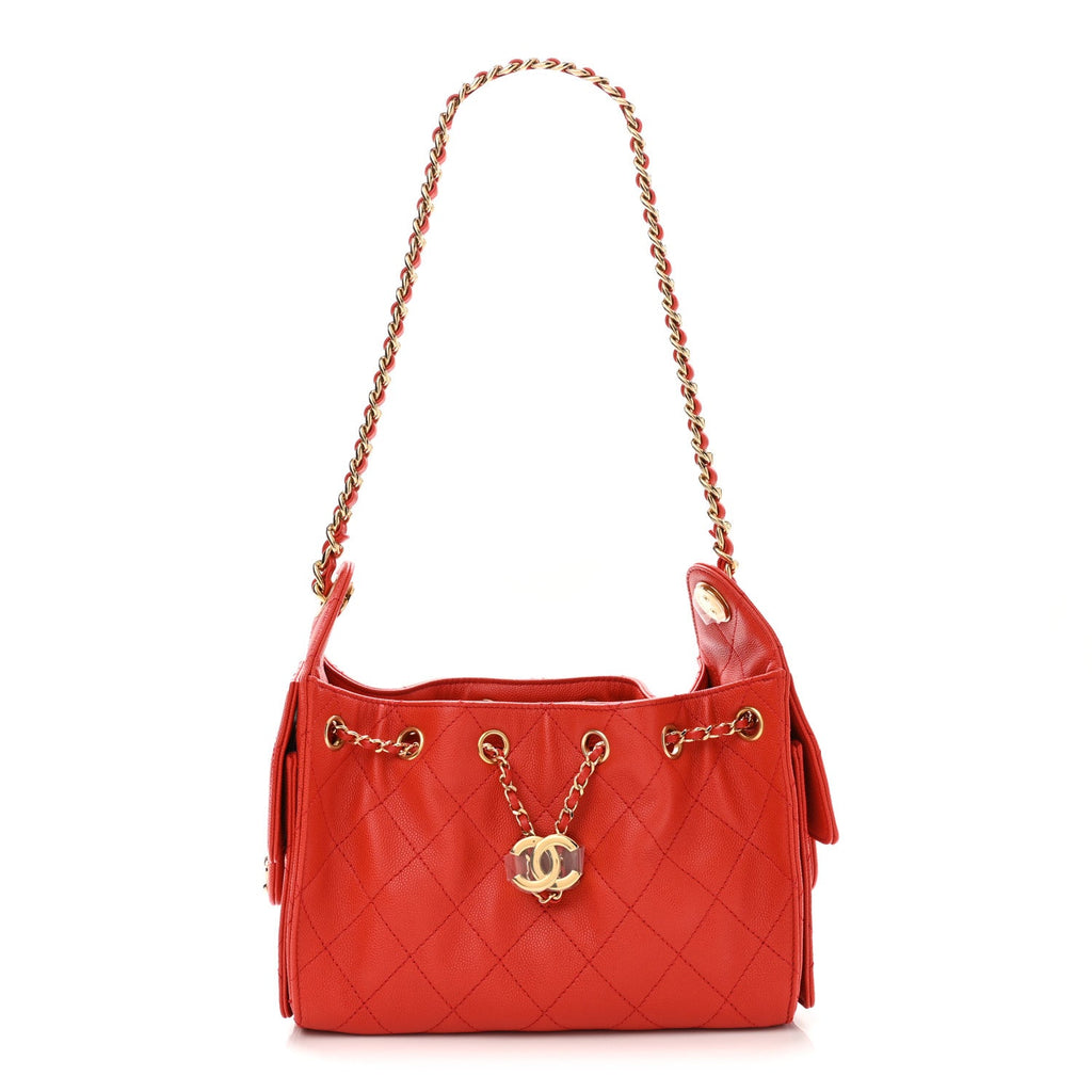 Caviar Quilted Mini Chanel 25 Handbag Red