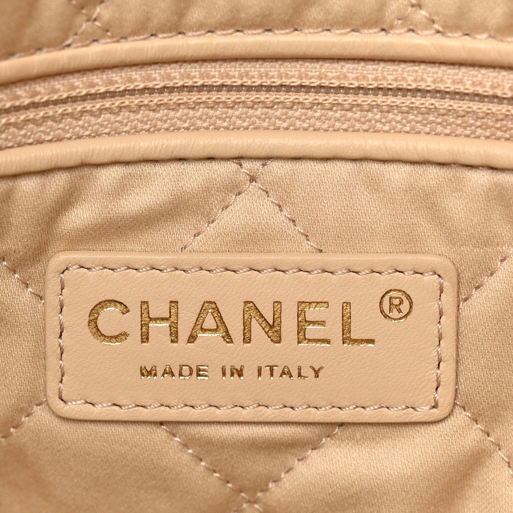 Shiny Calfskin Quilted Small Chanel 22 White