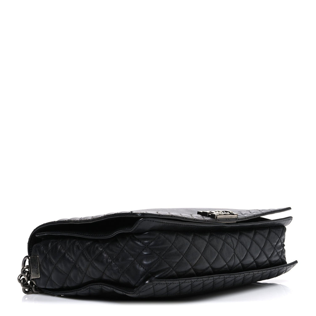 Calfskin Large Boy Reverso Flap Black