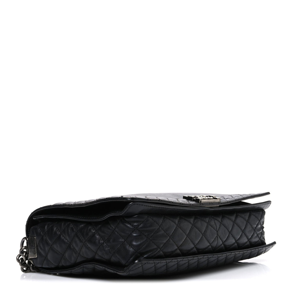 Calfskin Large Boy Reverso Flap Black