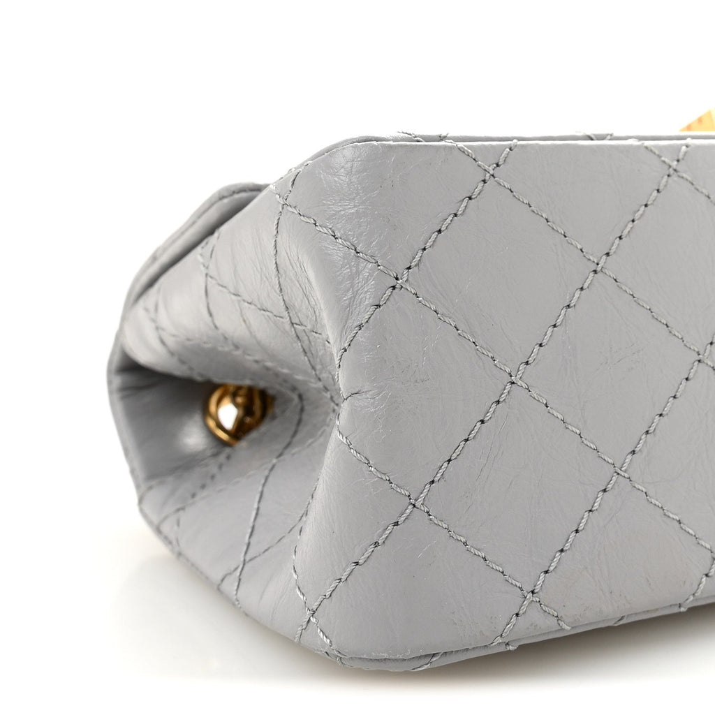 Aged Calfskin Quilted 2.55 Reissue Mini Flap Grey