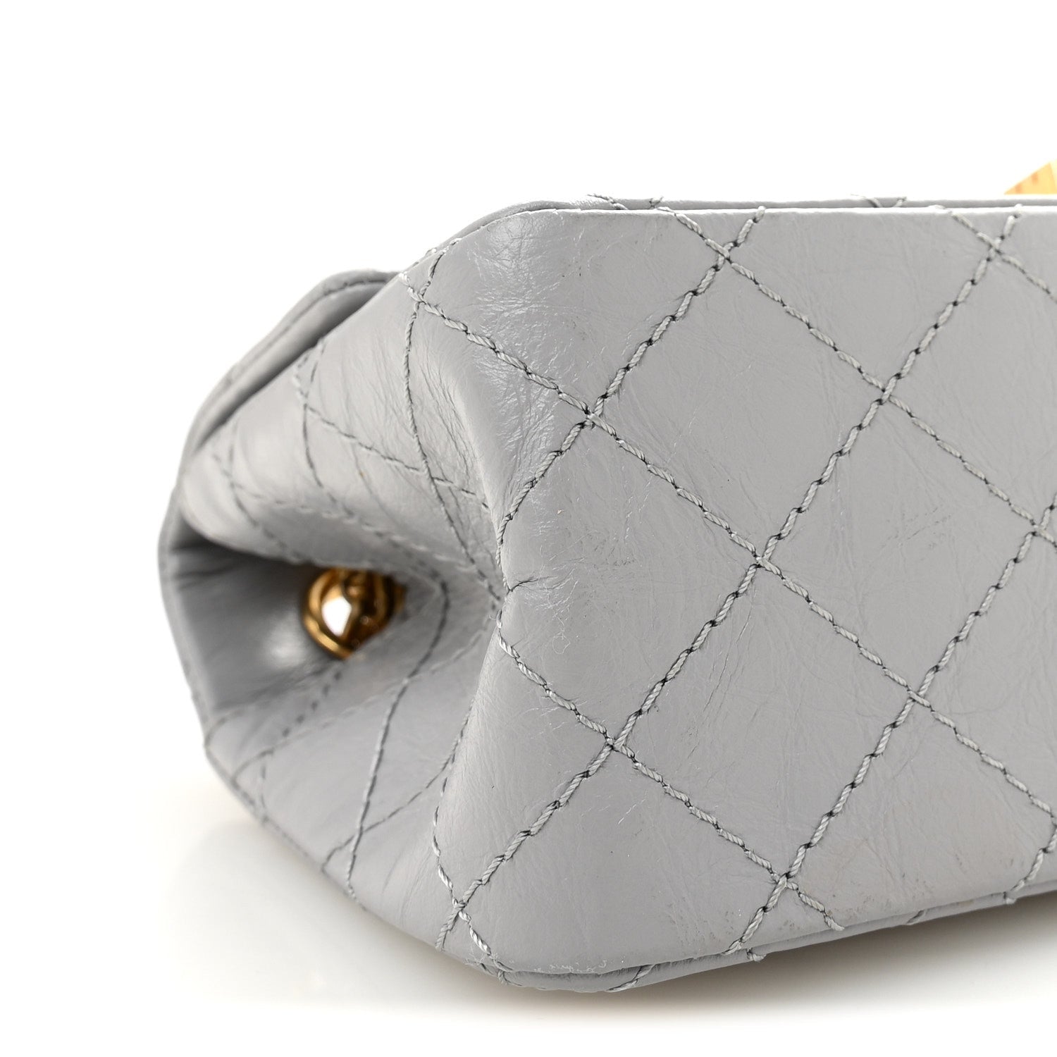 Aged Calfskin Quilted 2.55 Reissue Mini Flap Grey