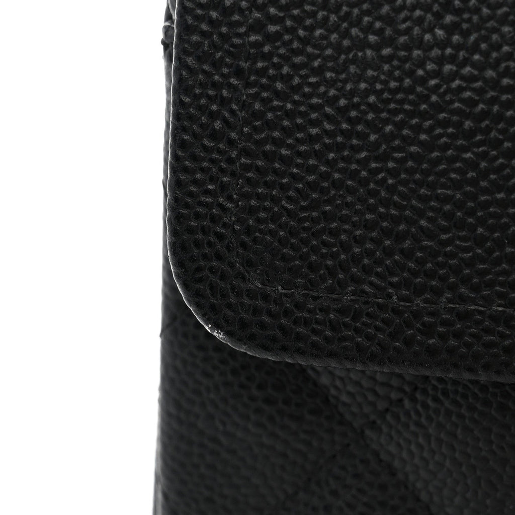 Caviar Quilted Jumbo Double Flap Black