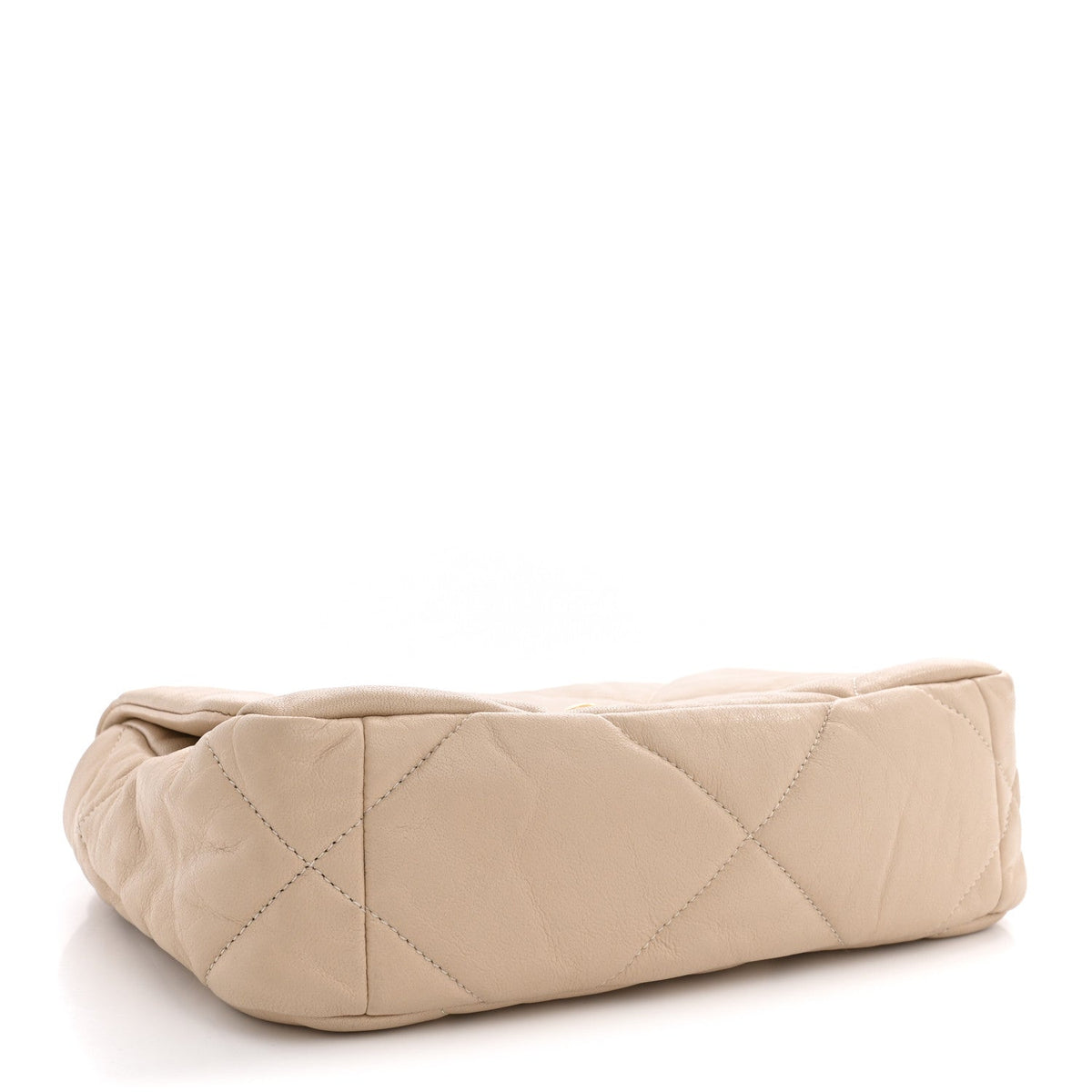 Lambskin Quilted Medium Chanel 19 Flap Light Beige