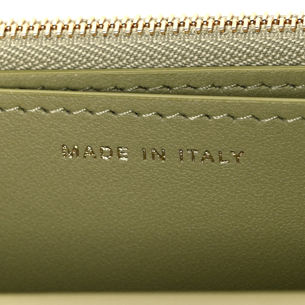 Calfskin Lizard Embossed Wallet On Chain WOC Green