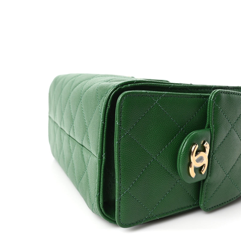 Caviar Quilted Mini Chanel 25 Handbag Green