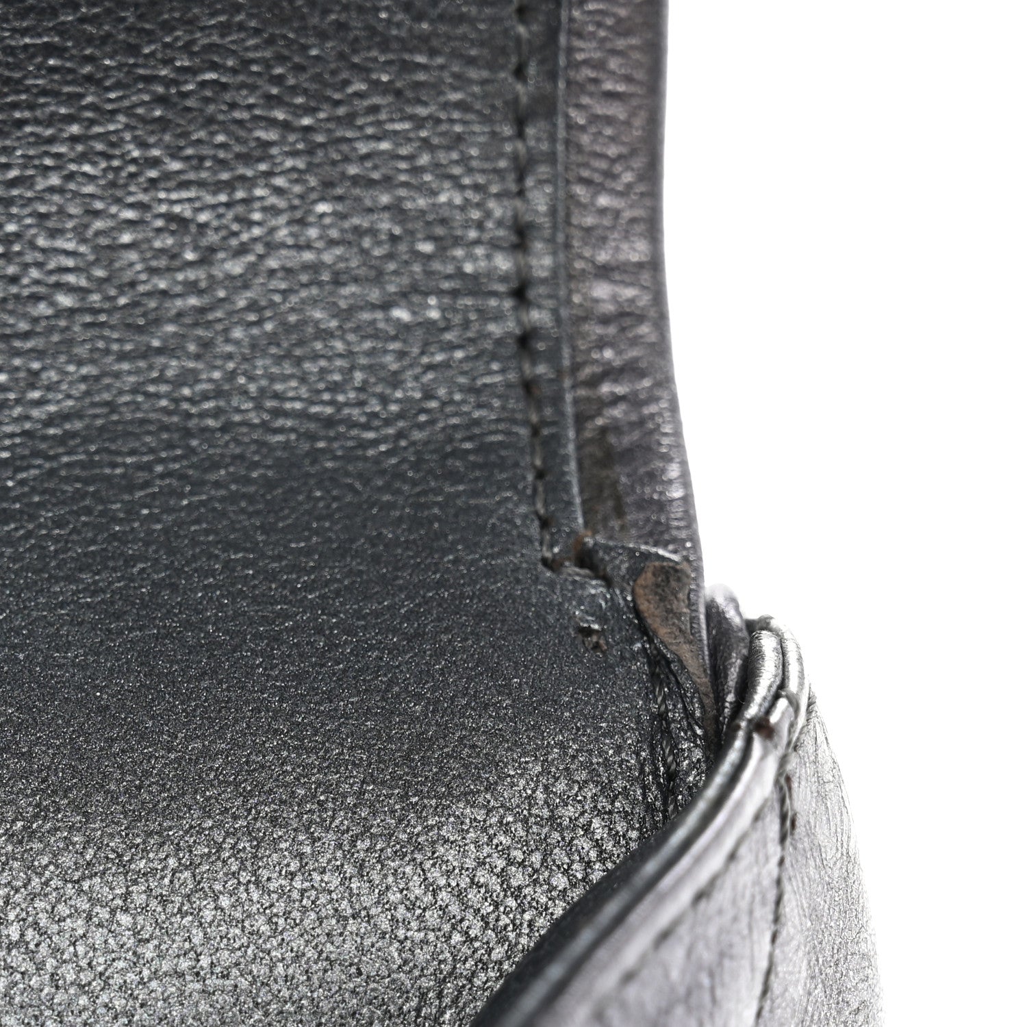 Metallic Aged Calfskin Quilted 2.55 Reissue 227 Flap Dark Silver