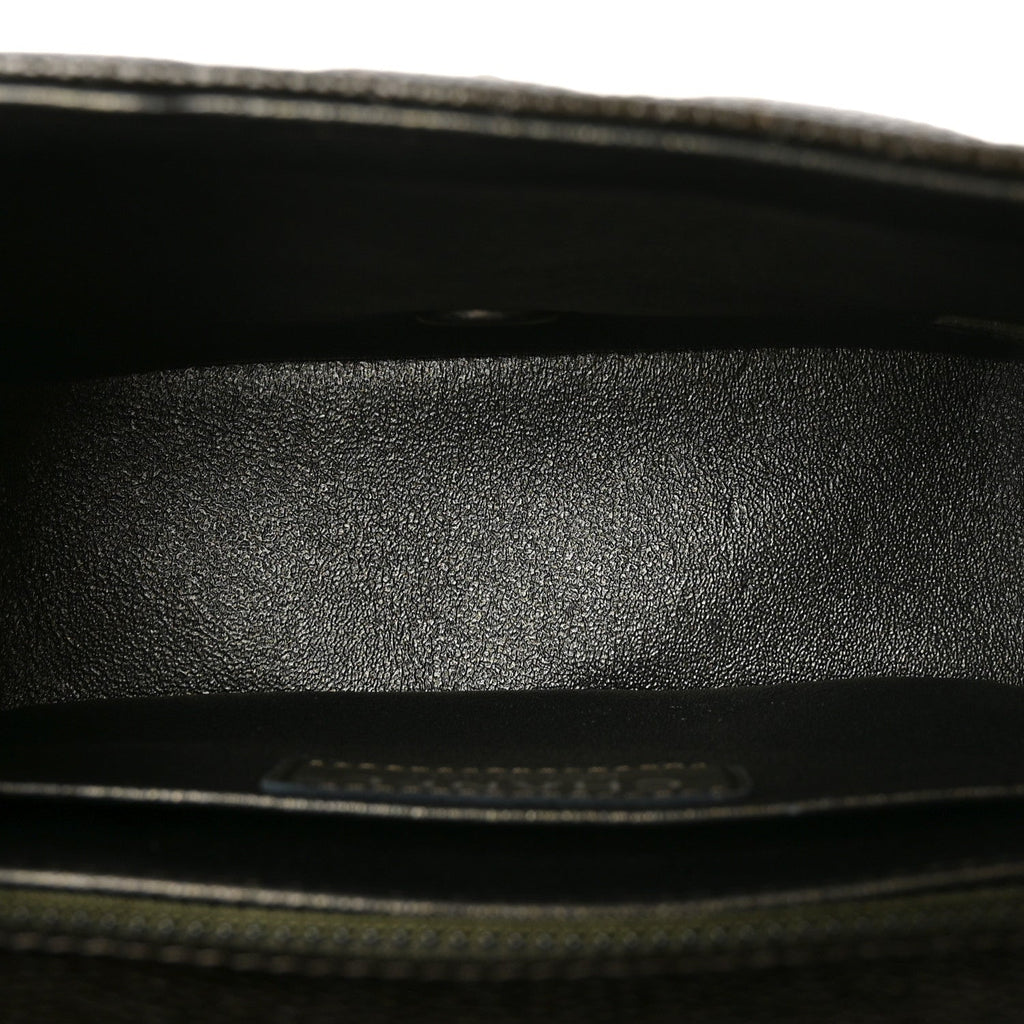 Caviar Quilted Mini Square Flap Dark Charcoal