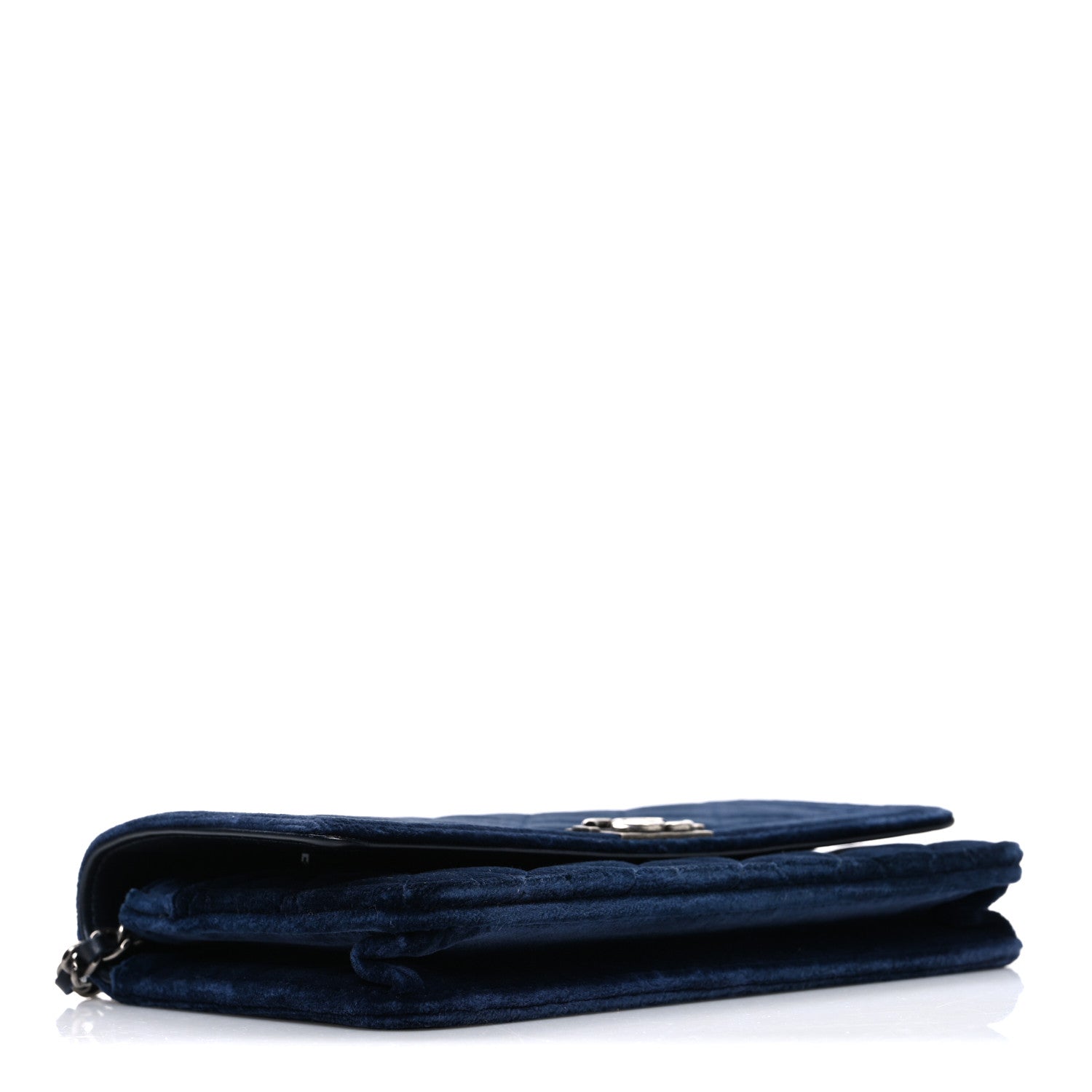 Velvet Quilted Boy Wallet On Chain WOC Blue