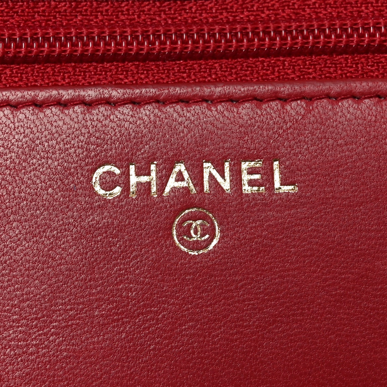 Lambskin Quilted Trendy CC Wallet On Chain WOC Red