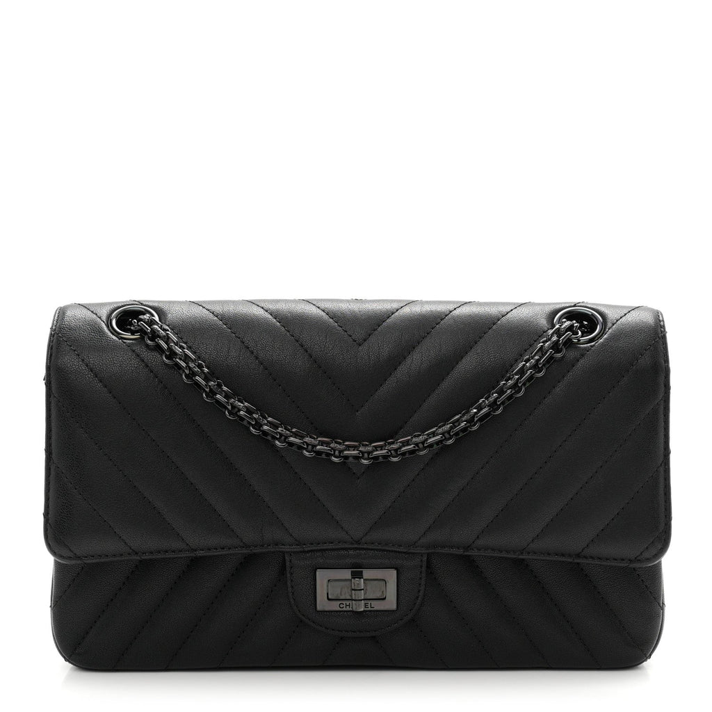 Sheepskin Chevron Quilted 2.55 Reissue 225 Double Flap So Black