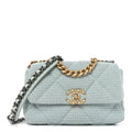 Tweed Quilted Medium Chanel 19 Flap Blue Multicolor