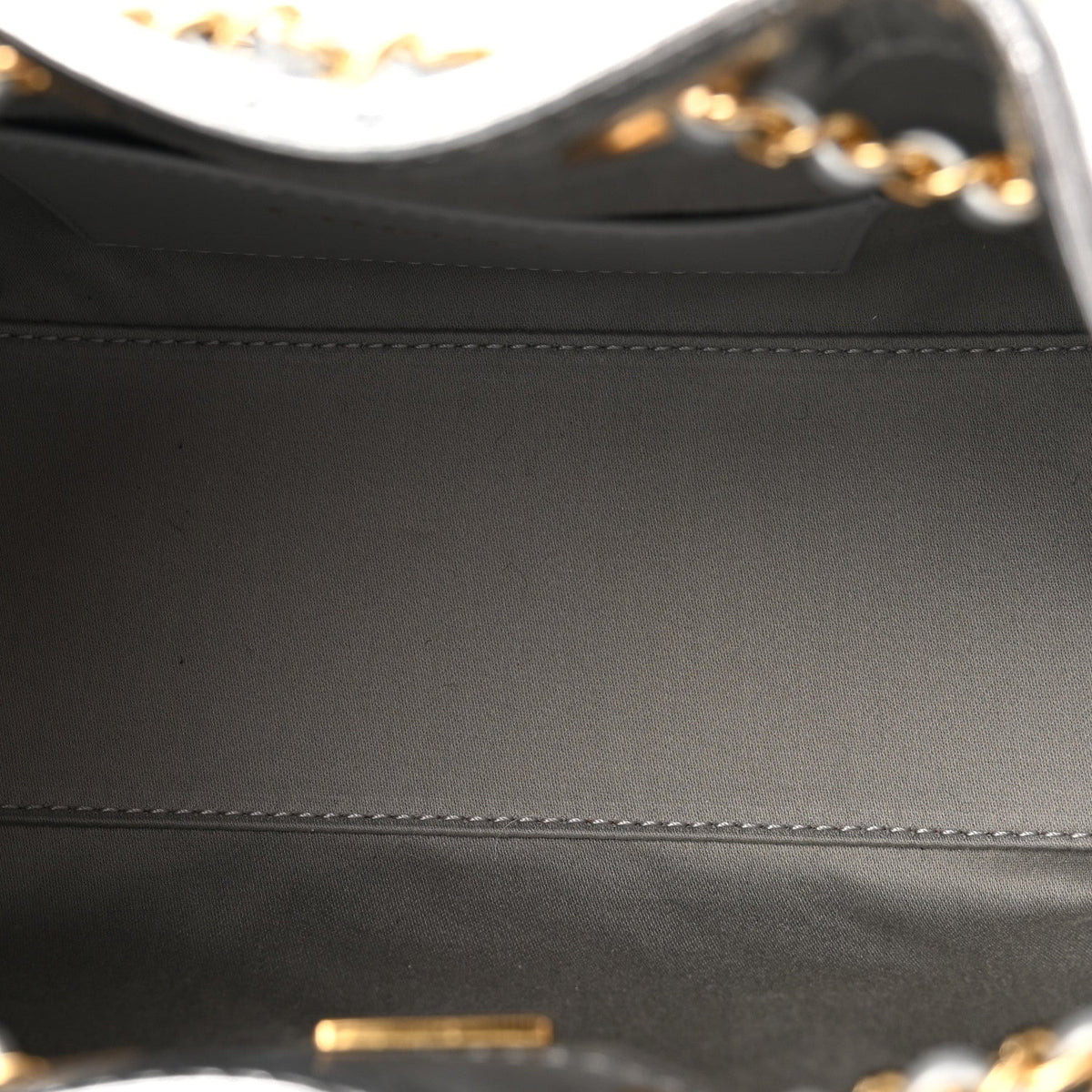 Metallic Aged Calfskin Quilted Mini Chanel 25 Handbag Silver