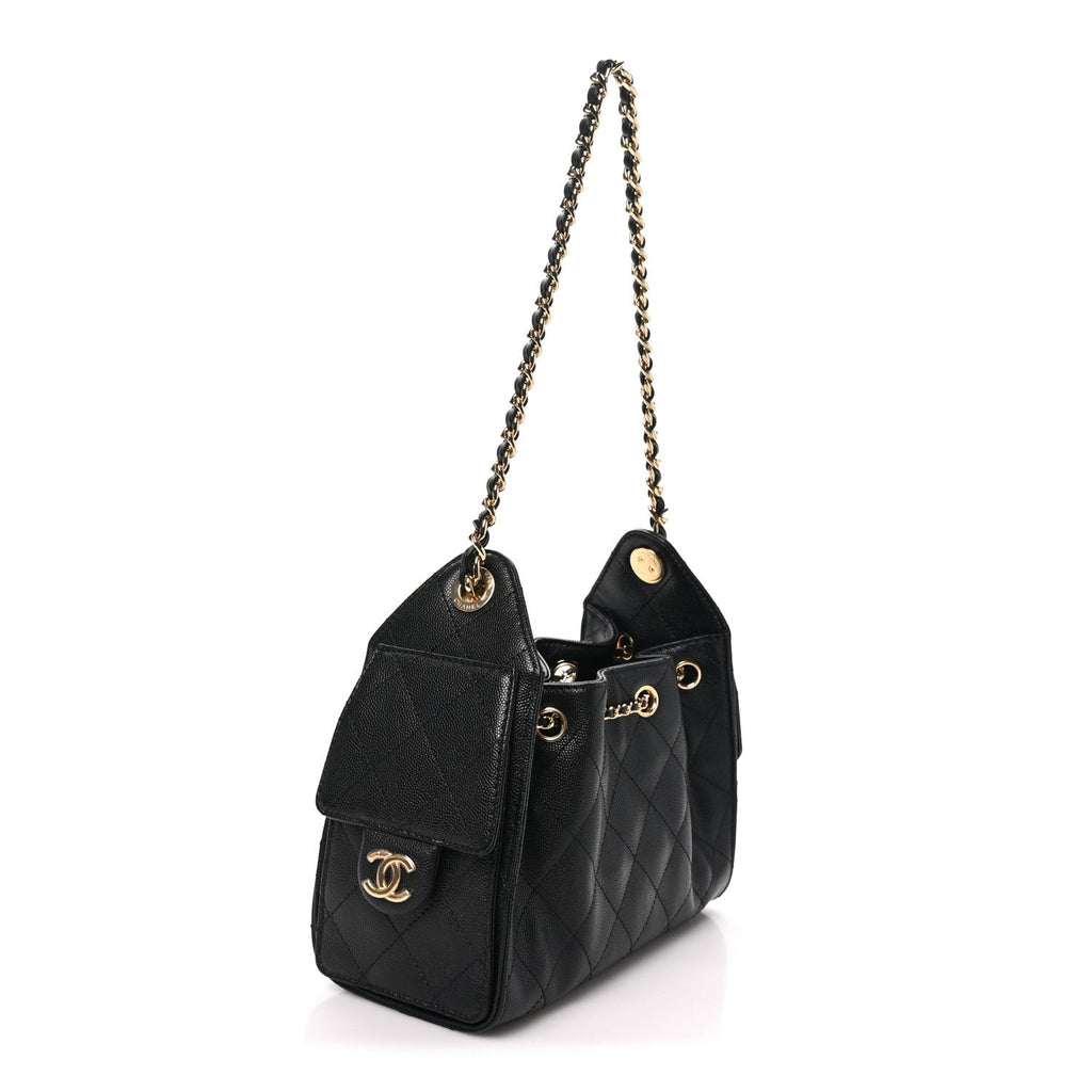 Caviar Quilted Mini Chanel 25 Handbag Black