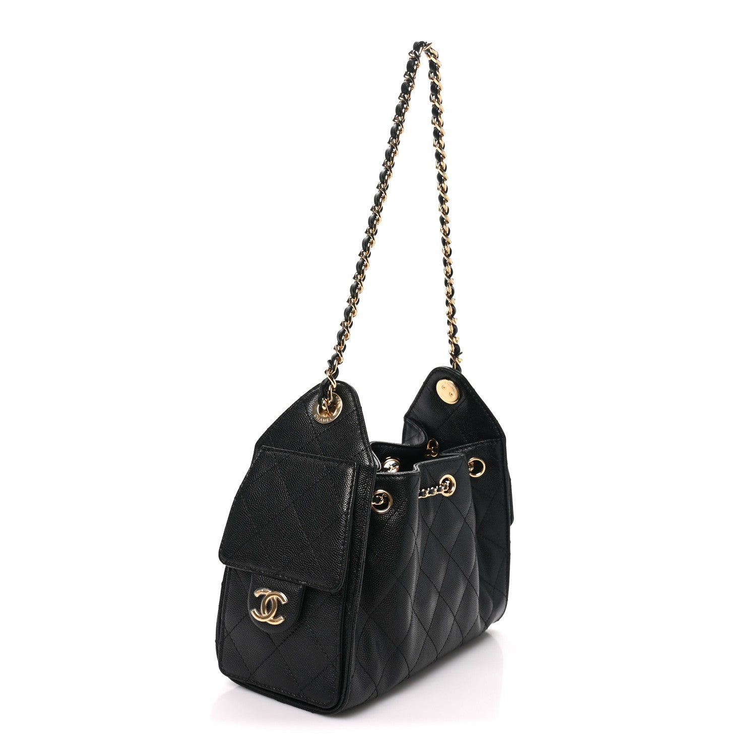 Caviar Quilted Mini Chanel 25 Handbag Black