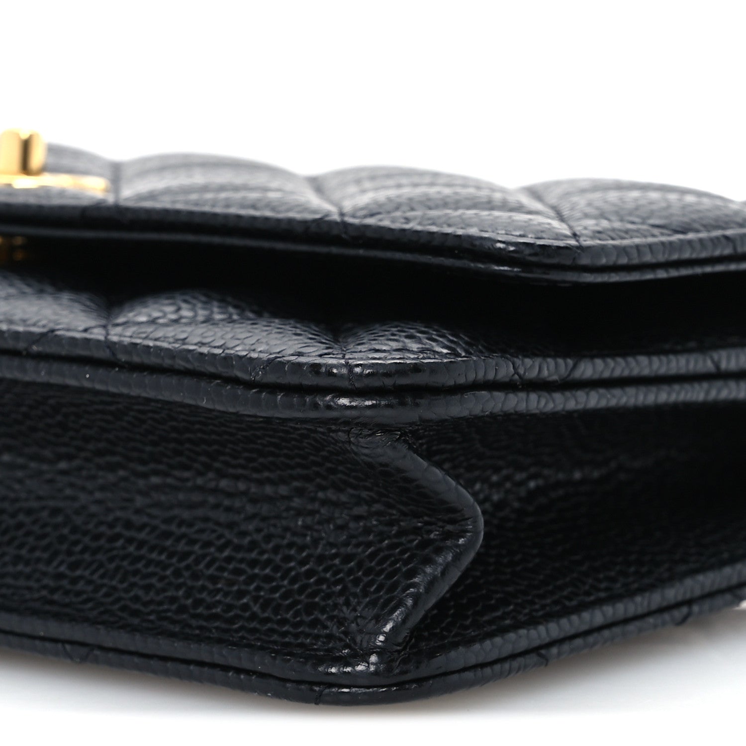 Caviar Quilted CC Turnlock Wallet On Chain WOC Black