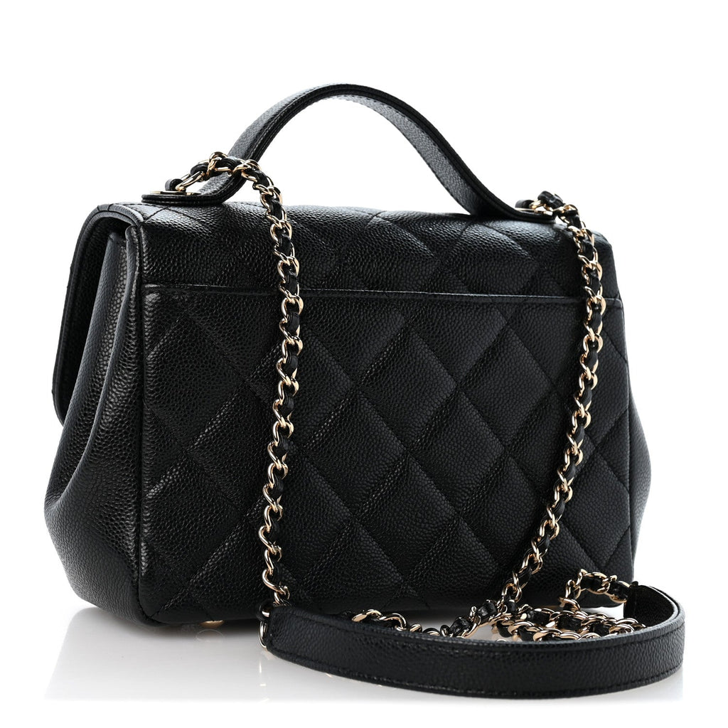 Caviar Quilted Small Business Affinity Flap Black