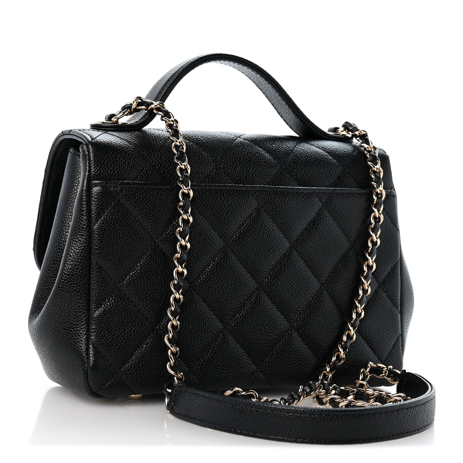 Caviar Quilted Small Business Affinity Flap Black