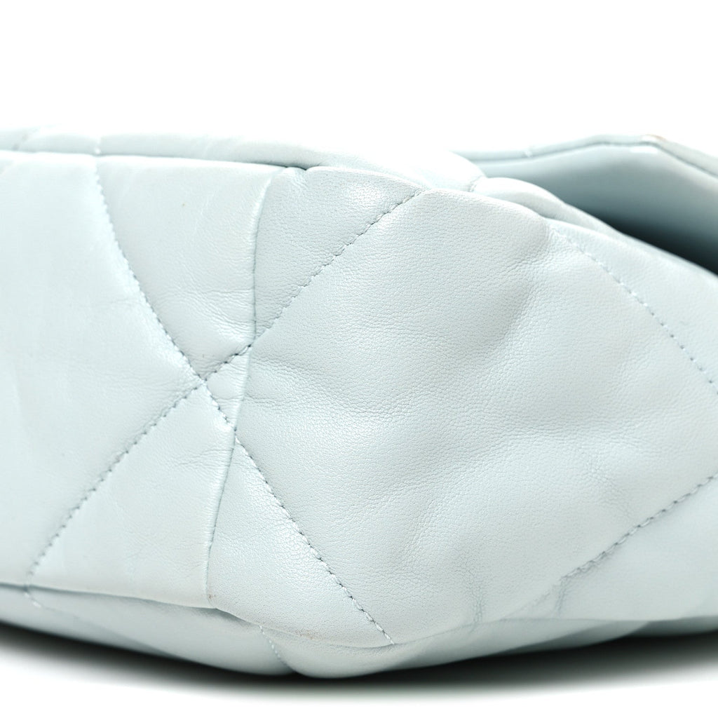 Lambskin Quilted Large Chanel 19 Flap Light Blue