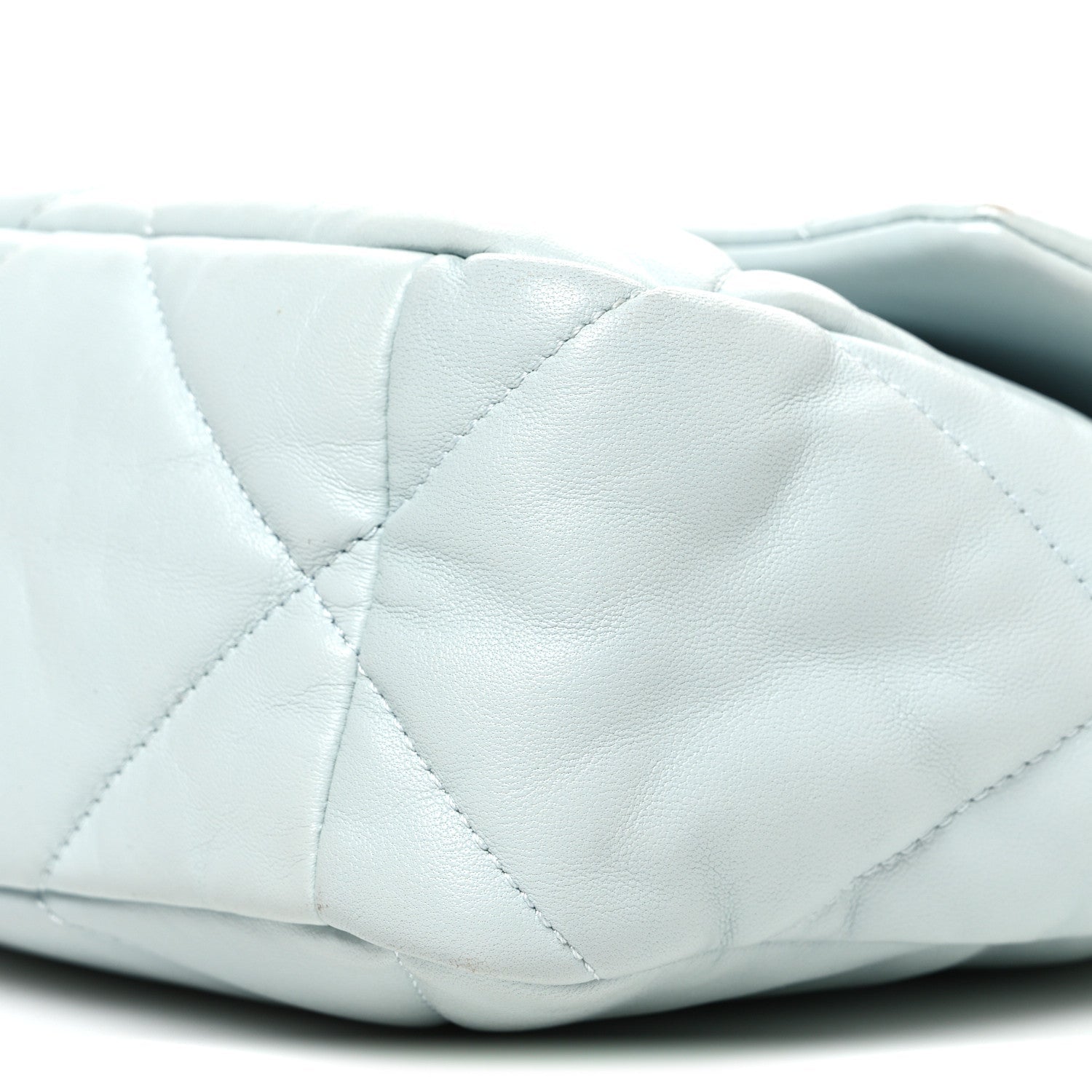 Lambskin Quilted Large Chanel 19 Flap Light Blue