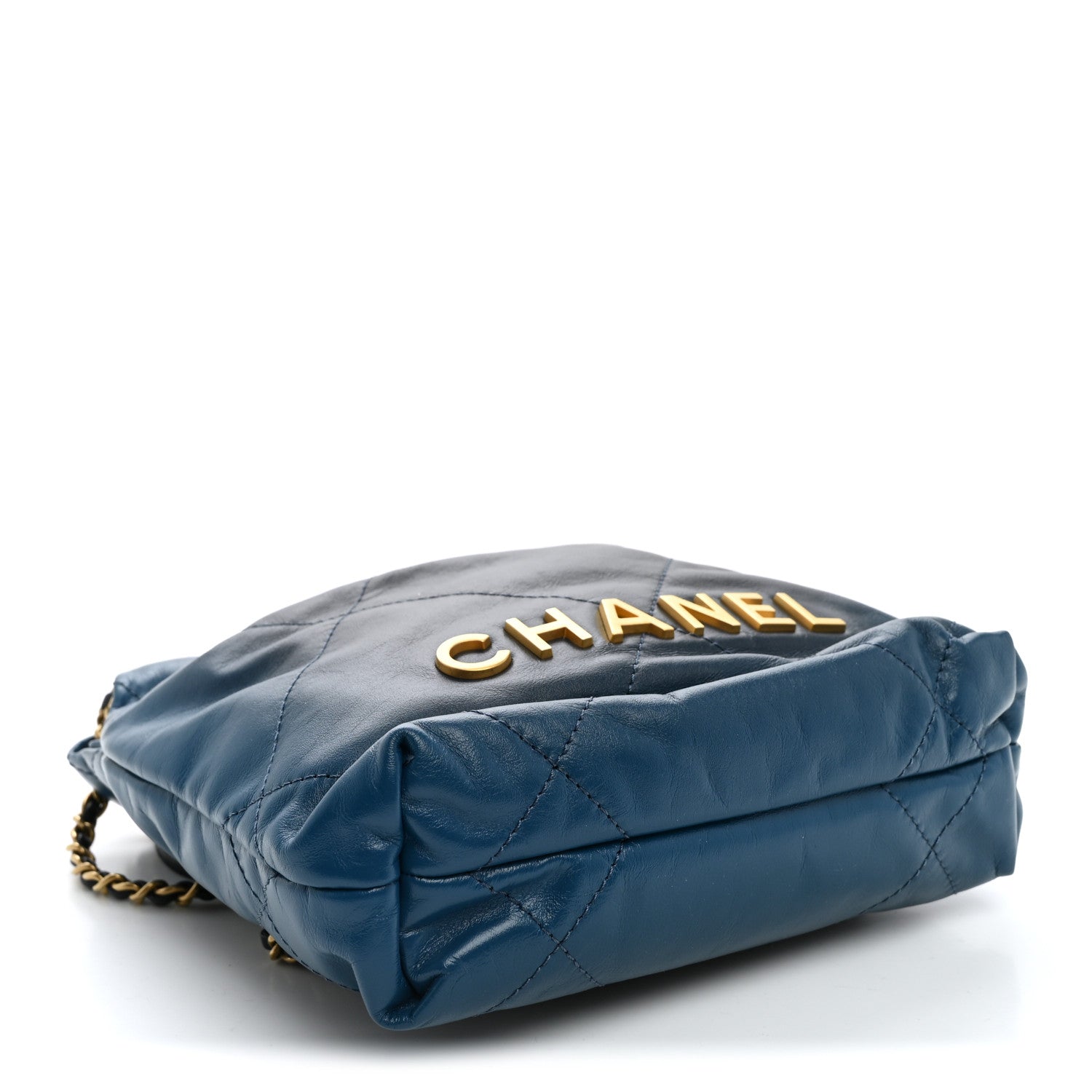Shaded Calfskin Quilted Mini Chanel 22 Blue Dark Blue