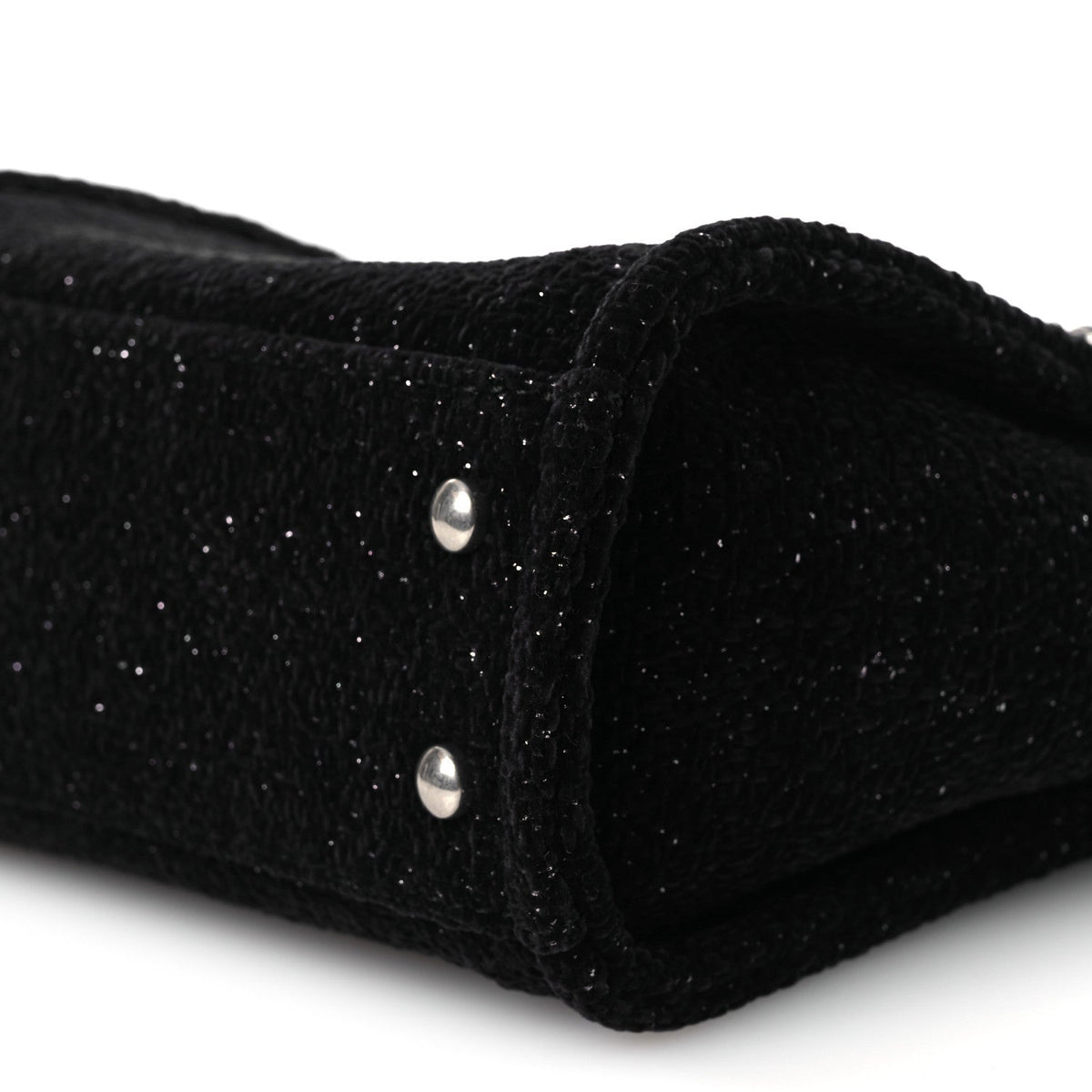 Lurex Canvas Mini Deauville Tote Black