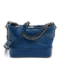 Aged Calfskin Quilted Small Gabrielle Hobo Blue