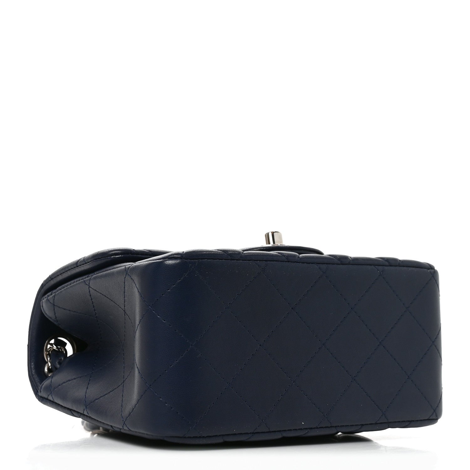 Lambskin Quilted Mini Square Flap Navy