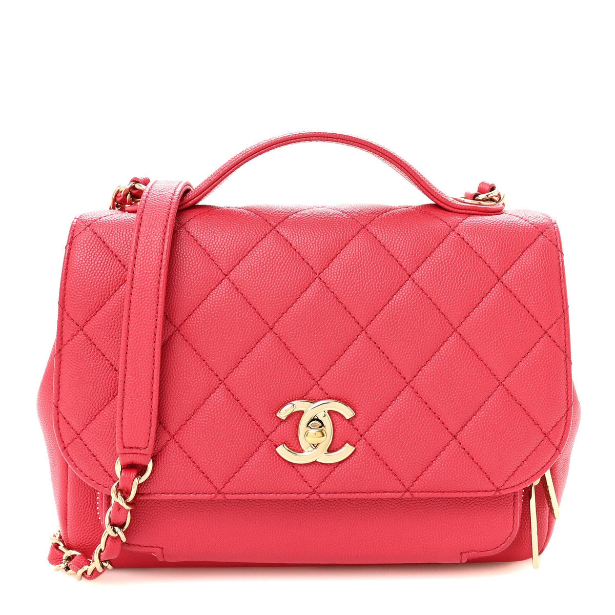 Caviar Quilted Medium Business Affinity Flap Pink
