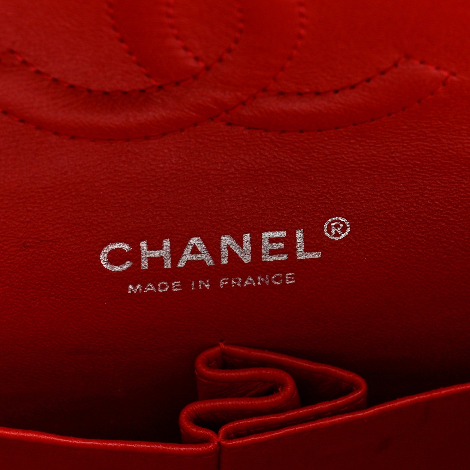 Lambskin Quilted Medium Double Flap Red